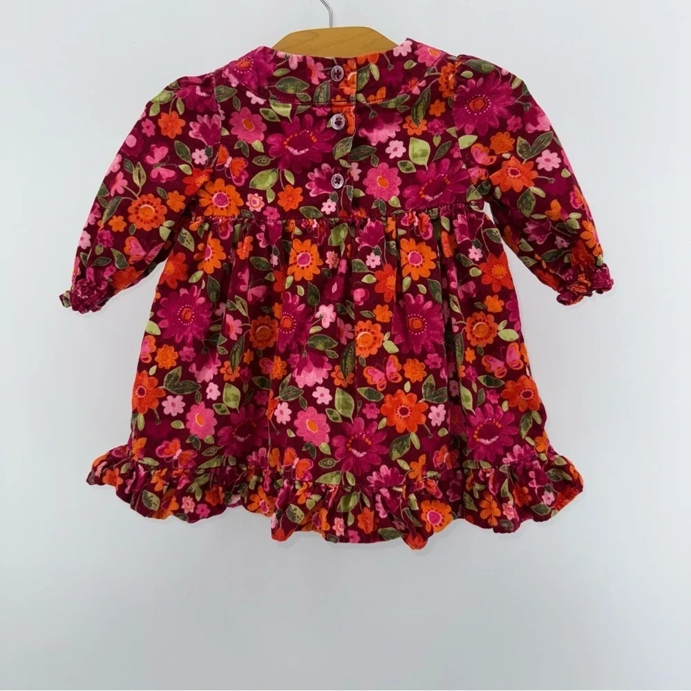Gymboree Corduroy Floral Long Sleeve Baby Dress